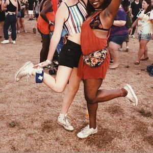 forever 21 orange overalls